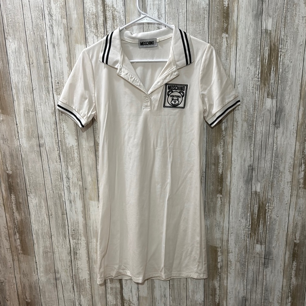 Moschino Cream Polo Shirt with Black Accents